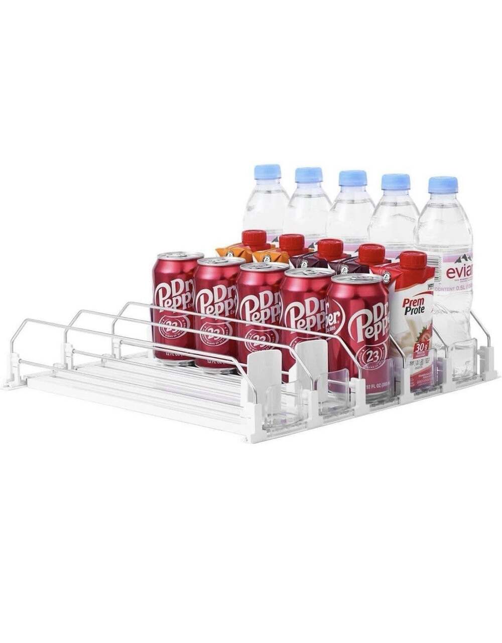 Drink Organizer For Fridge 5 rows 15'' Soda Can Dispenser With Pusher NIB